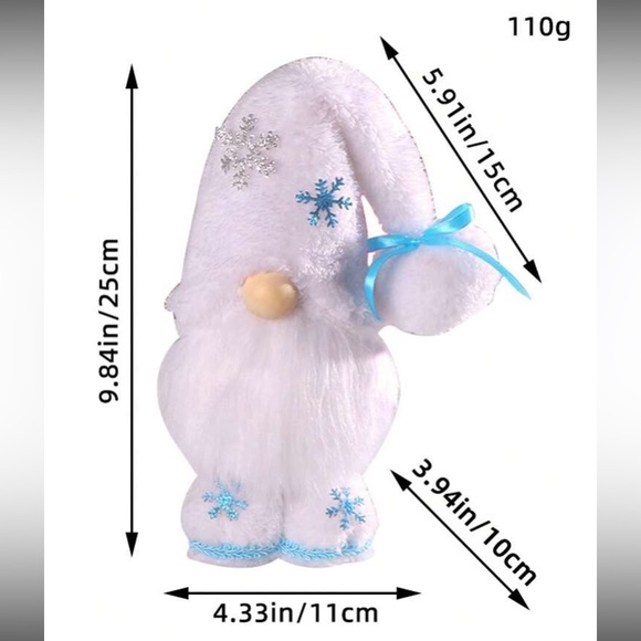 NWT- Set of 2- Stunning Super Soft- White & Blue ❄️ Winter Gnome Decorations - Picture 5 of 6